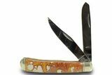 Pocket Knife With Noreena Jasper Inlays - Hand-Crafted In Utah #370819-2